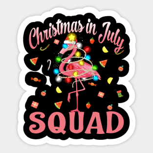 Flamingo Christmas In July Squad Funny Summer Xmas Sticker